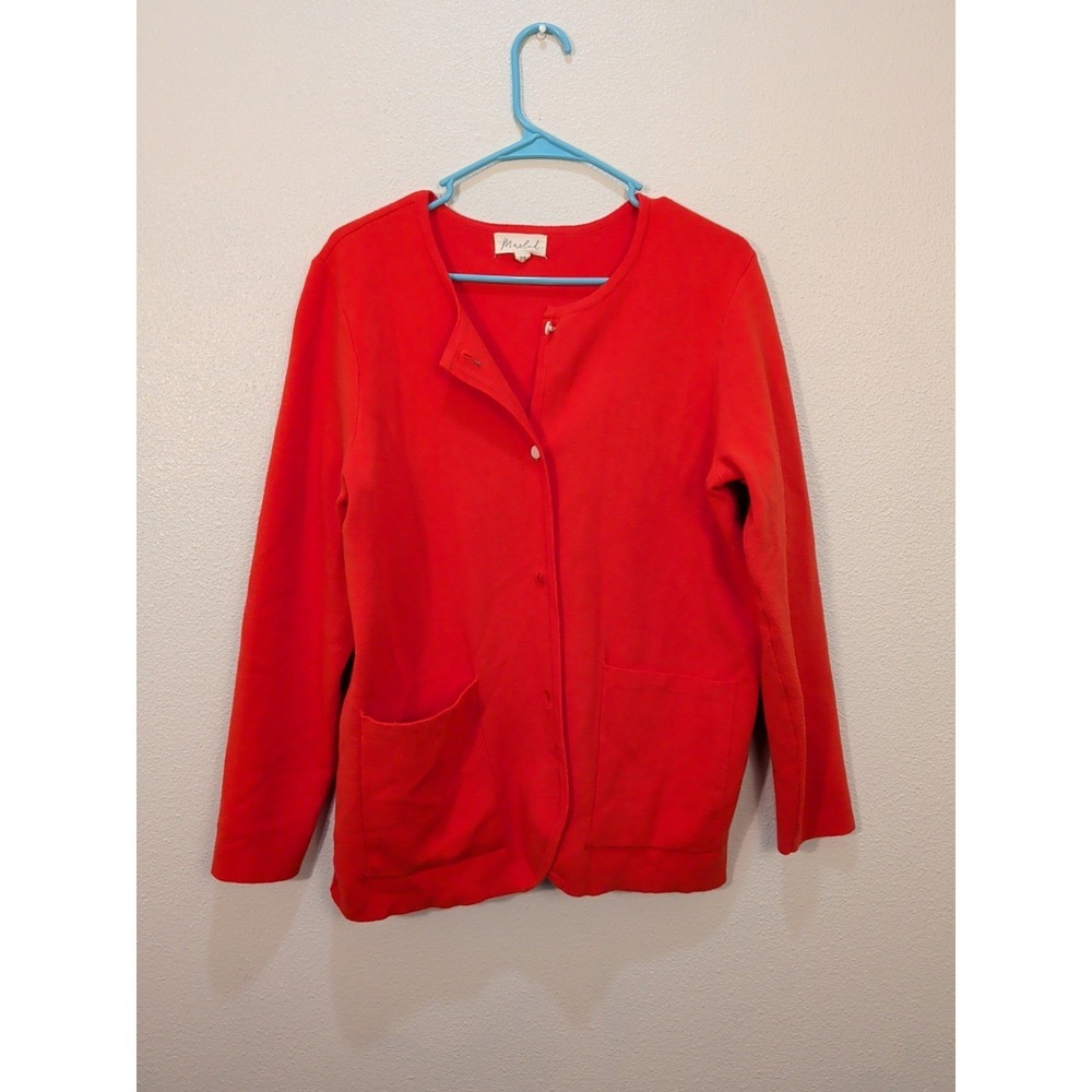 Marled Women's Red Cardigan Sweater Size Medium